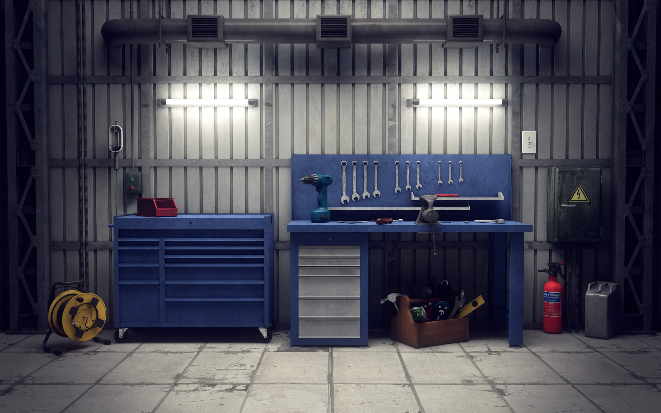 Garage Workshop. 3d Rendering 495378164 2194x1371 2